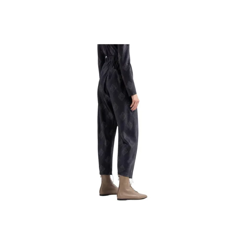GIORGIO ARMANI Geometric Printed Crepe Trousers-3