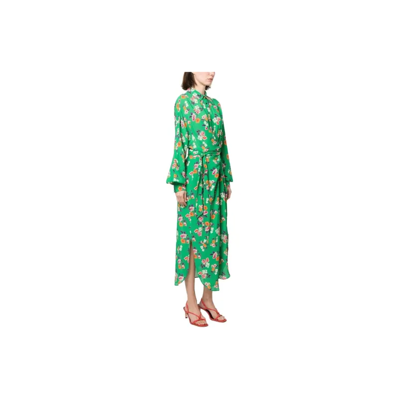 MSGM Floral-print Knotted Shirt Dress-2