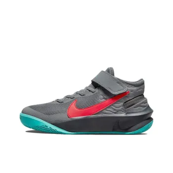 Nike Team Hustle D 10 Flyease Smoke Grey Washed Teal Siren Red GS