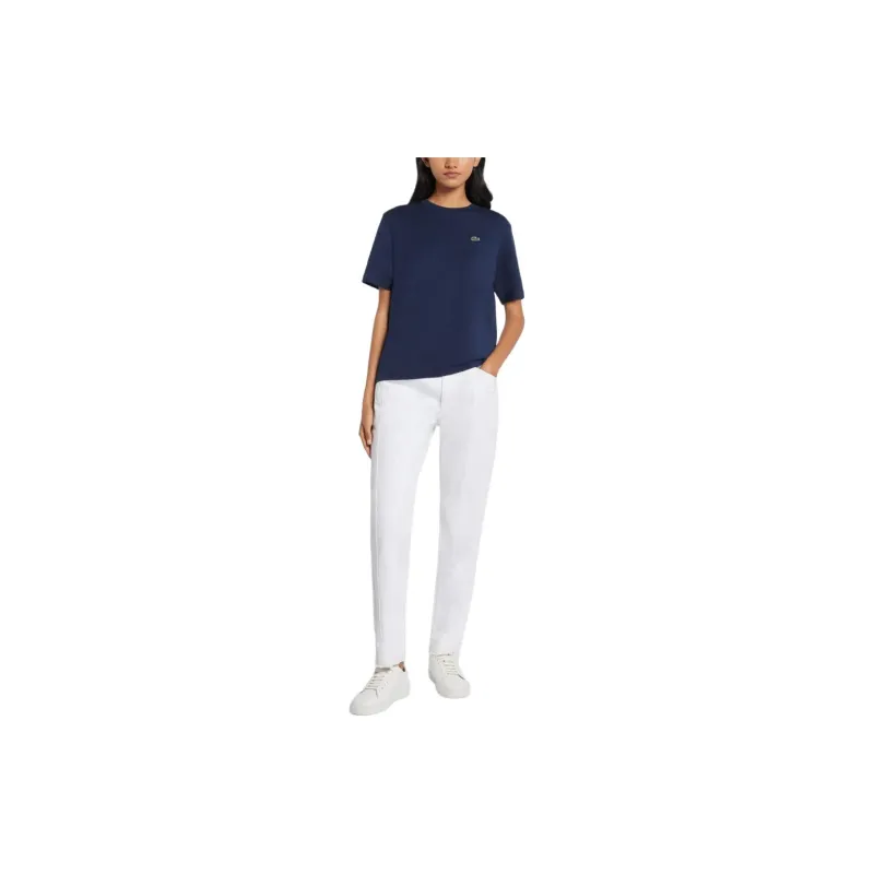 LACOSTE Logo patch Cotton T shirt-1