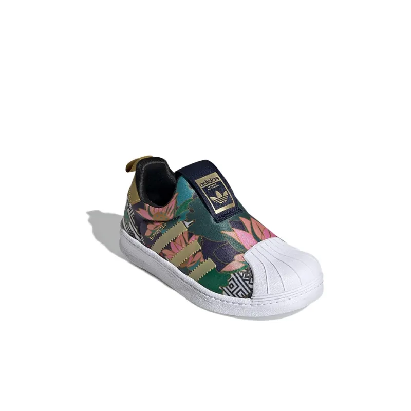 Adidas Originals Superstar Series Breathable Low Top Kids' Skateboarding Shoes Green Children Aged 3 7 Years Old-2