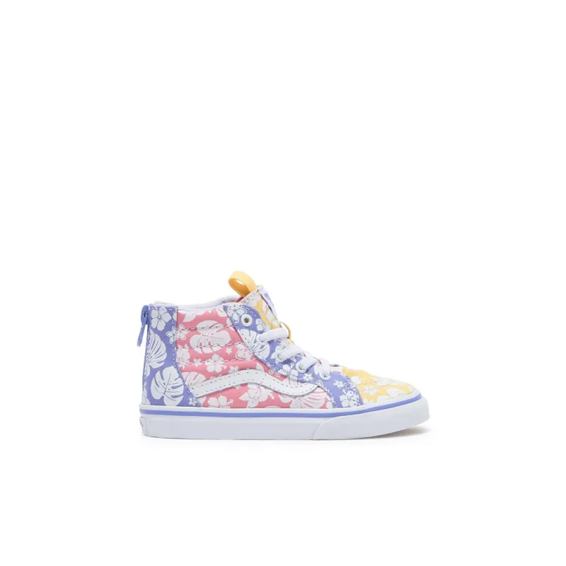 Vans SK8 Zip Sneake Wear-Resistant High-Top Toddler Shoes Floral Infant And Toddler-1