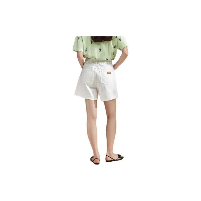 Broadcast Denim Shorts Women's Raw White-2