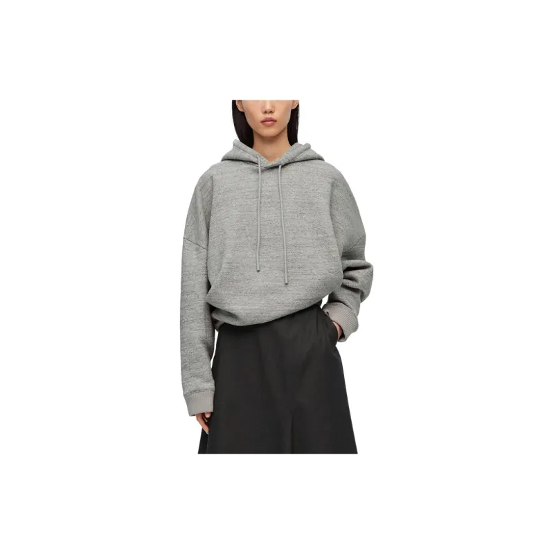 LOEWE Draped Hoodie Light Grey-1