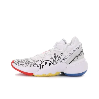 Adidas D.O.N. Issue #2 Durable Breathable Low Top Basketball Shoes White Teenagers