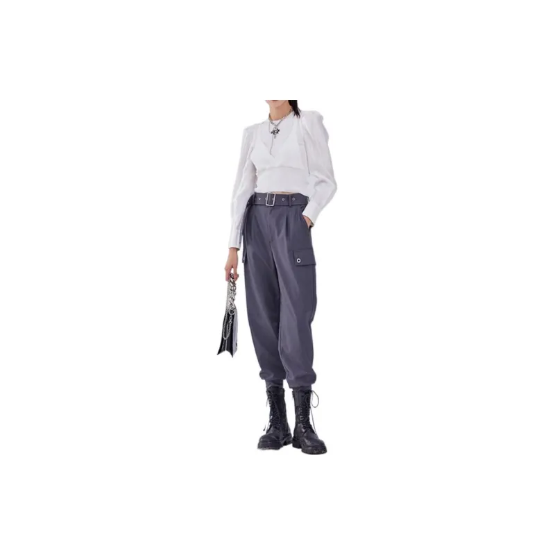 LOFT SHINE Cargo Pants Women's Gray-2