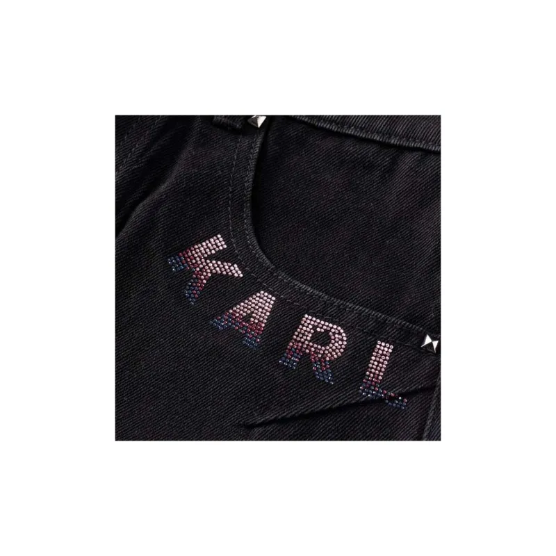 KARL LAGERFELD Denim Short Skirts Women's Black-5