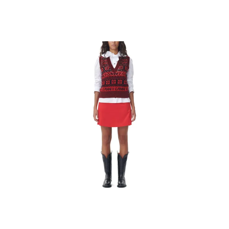 GANNI Vests Women's High Risk Red-2