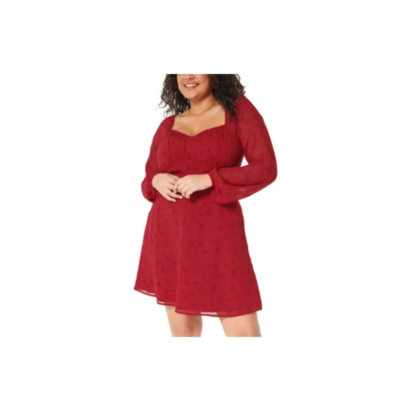 Hollister Long-Sleeved Dresses Women's Red Floral-3