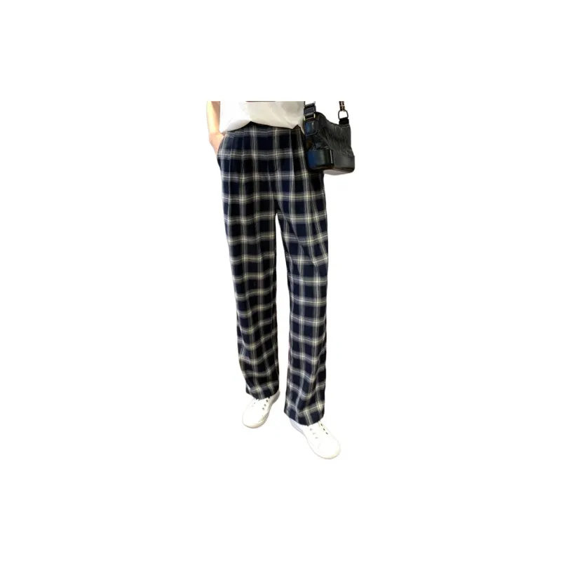 Cotton Casual Pants Unisex Black White-4