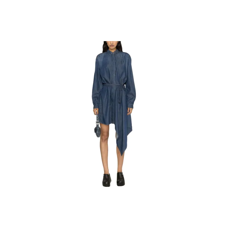 DIESEL Long-Sleeved Dresses Women's Blue-1