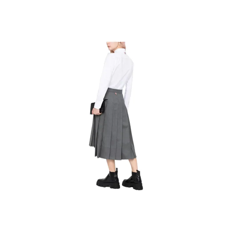 THOM BROWNE Rwb Stripe Pleated Midi Skirt-2