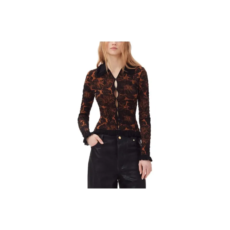 GANNI 3D Floral jacquard Cardigan-5