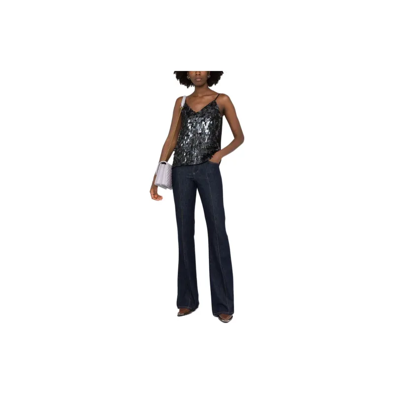 PINKO Sequinned Embellished Vest Top-1