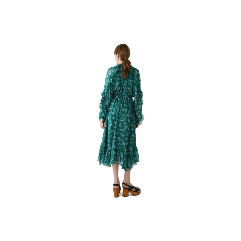 MOUSSY Long Sleeved Dresses Women's Pattern Black-4