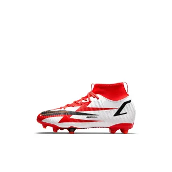 Nike Mercurial Superfly 8 Anti Slip Wear Resistant Mid Top Kids' Soccer Shoes Red White Kids'