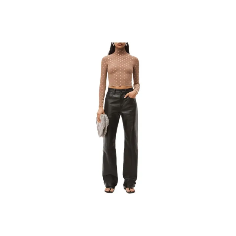 Alexander Wang Allover Logo Embellished Turtleneck Top-1