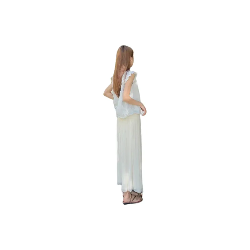 TKY SHOP Casual Long Skirt Women's White-3