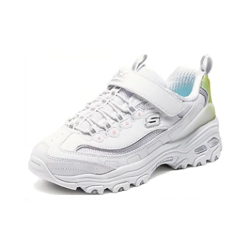 Skechers Cushioning Abrasion Resistant Breathable Low Top Kids Lifestyle Shoes White Teenagers-2