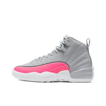 Jordan 12 Retro Wolf Grey Racer Pink GS