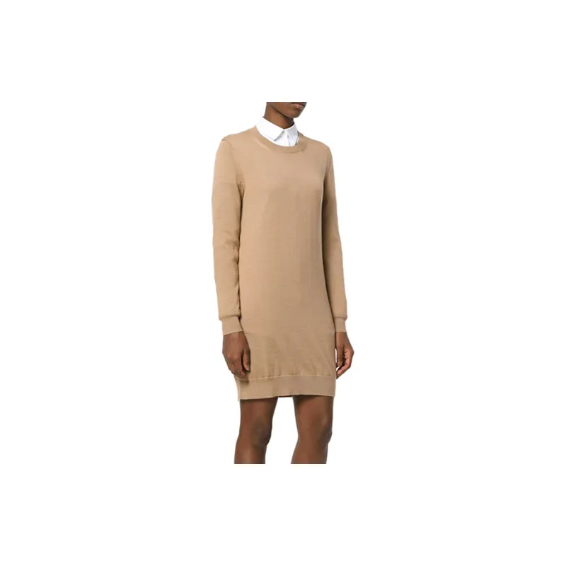 Burberry Long Sleeved Dresses Women's Khaki-3
