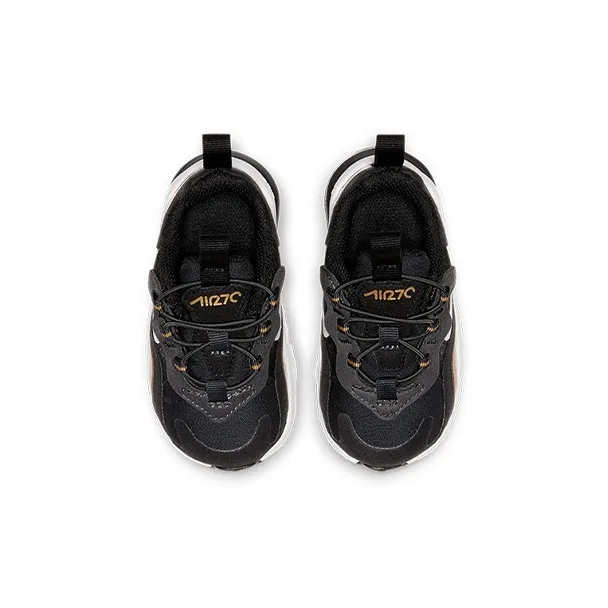 Nike Air Max 270 RT Cushioning Low-Top Running Shoes Black Gold Infant And Toddler-2