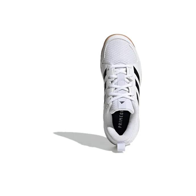 Adidas Ligra 7 Indoor J Anti-Slip Wear-Resistant Kids' Training Shoes White Black Teenagers-2