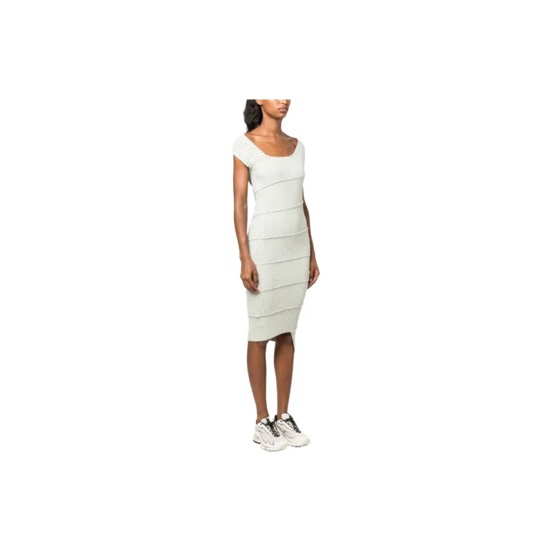MM6 Maison Margiela Ribbed knit Asymmetric Dress-3