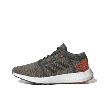 Adidas Pureboost Go J Slip Resistant Low Top Kids' Running Shoes Gray Orange White Teenagers