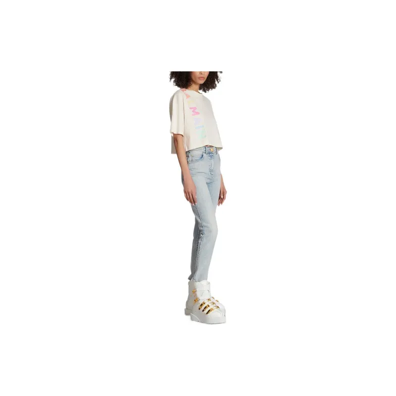 BALMAIN T Shirts Women's Beige-2