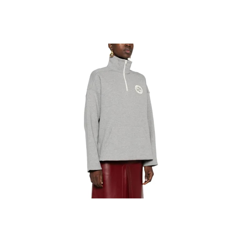 GUCCI Interlocking G Mélange Sweatshirt-3