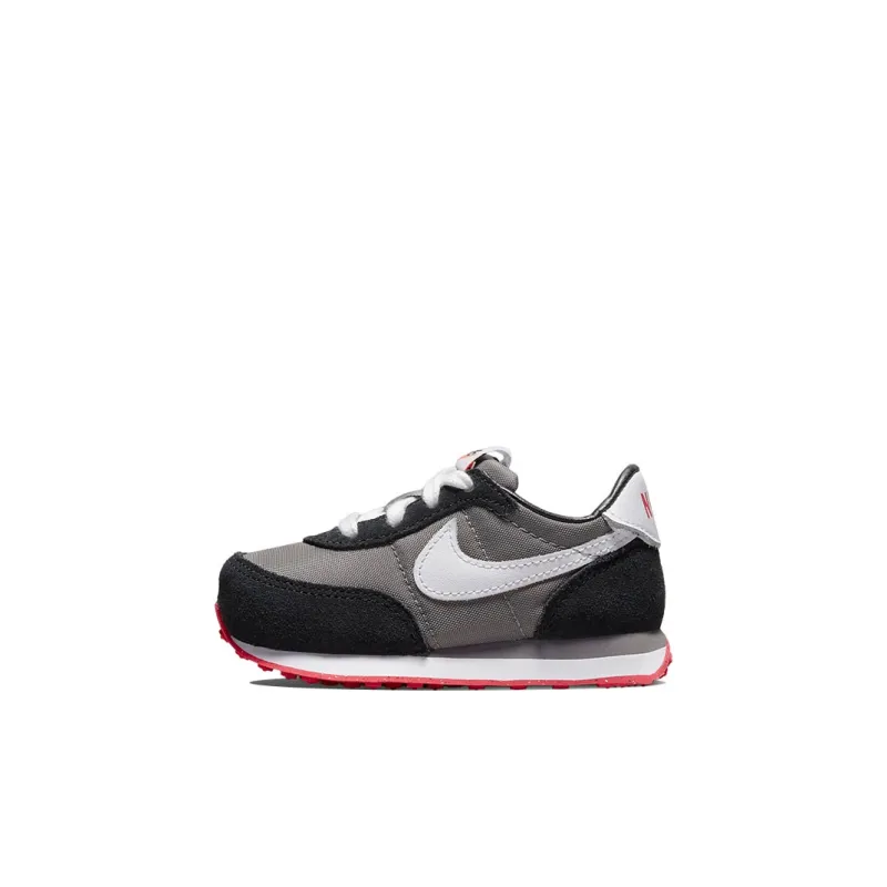 Nike Waffle Trainer 2 Cushioning Anti-Slip And Wear-Resistant Low-Top Sports Casual Shoes Black Gray Infant And Toddler-0