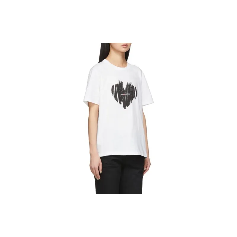 SAINT LAURENT Logo Printed Crewneck T Shirt-5