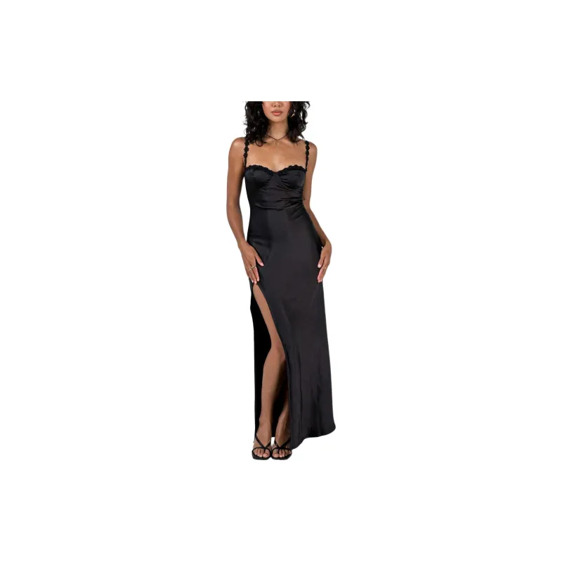 PRINCESS POLLY GRIMMOND MAXI DRESS Slip Dresses Women's Black-1