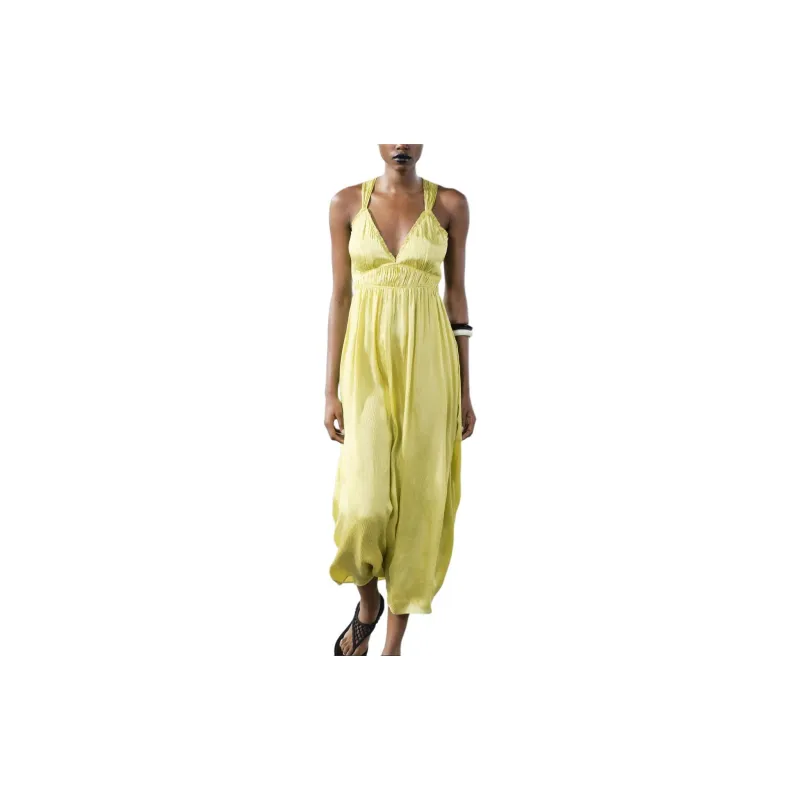 ZARA Sleeveless Dress Women's Lime-2