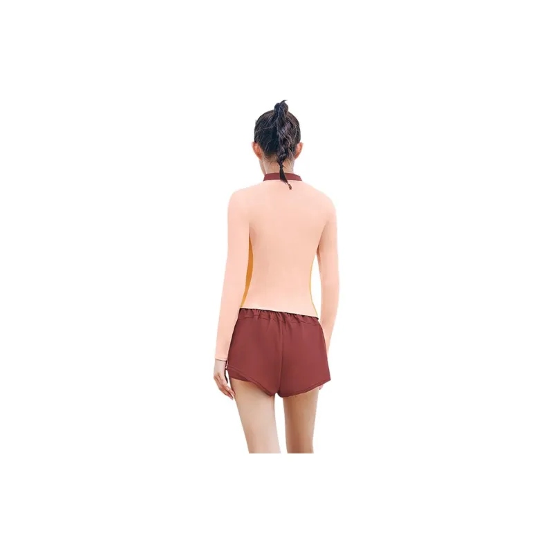SISII LEE Two Piece Swimsuits Women's Flesh Pink/Ginger Yellow/Maroon Multicolor-1