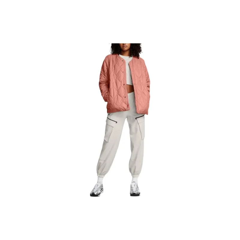 Under Armour Diamond Jackets Coats Women's Mocha Rose Red-2
