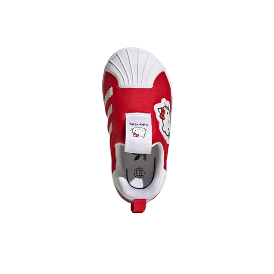 Hello Kitty x Adidas Originals Low Top Skateboard Shoes Red White Infant And Toddler-4