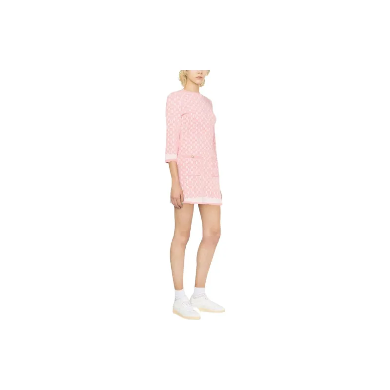 Maje Short Sleeved Dress Women's Pink-2