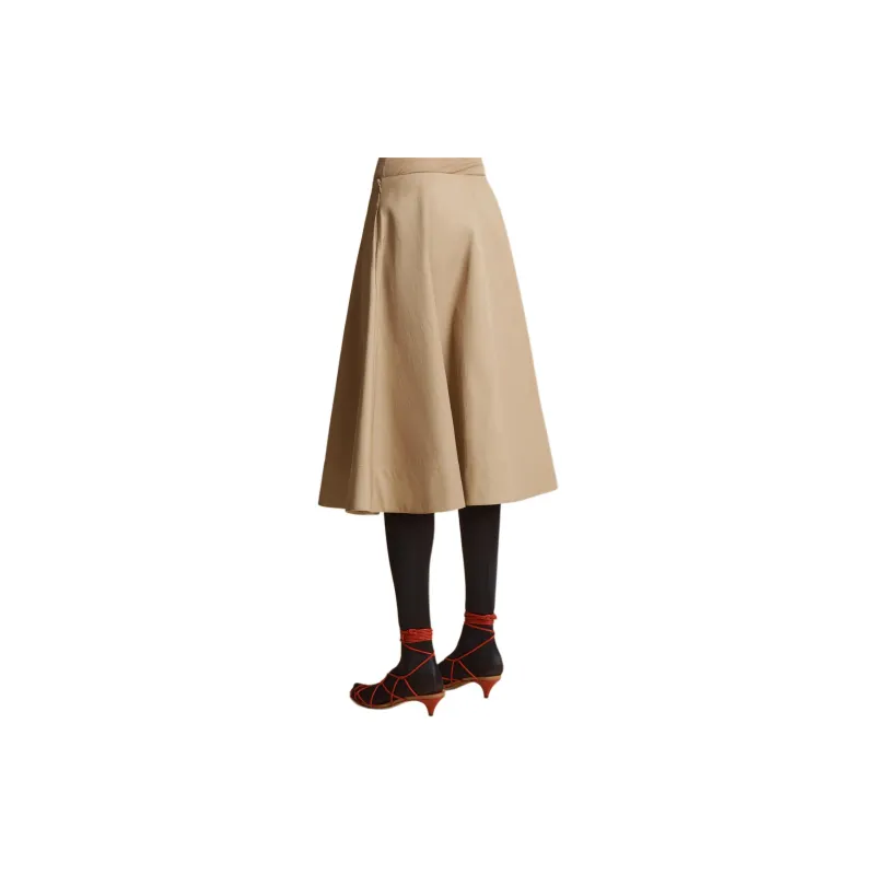 KHAITE Renta A Line Twill Midi Skirt-2