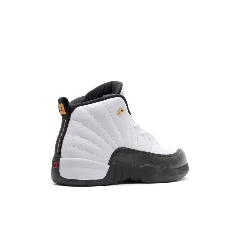 Jordan Air Jordan 12 'Taxi' High-Top Children's Basketball Shoes White Black Children Aged 3-7 Years Old-3