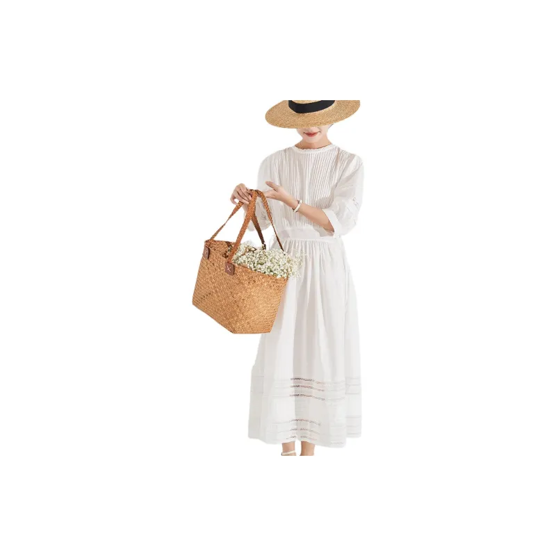 ZIMO Short Sleeved Dresses Women's White-1