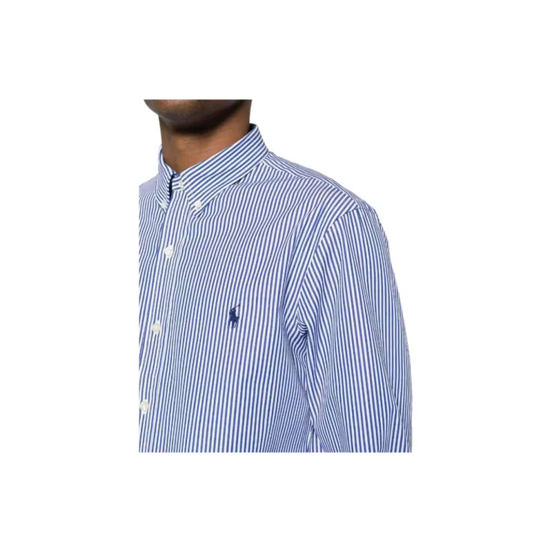 Polo Ralph Lauren Logo Embroidered Pinstriped Shirt-4