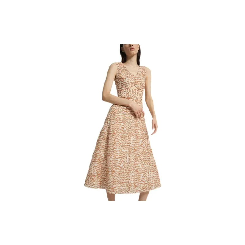 THEORY Sleeveless Dresses Women's Red Mixed Color N05-1