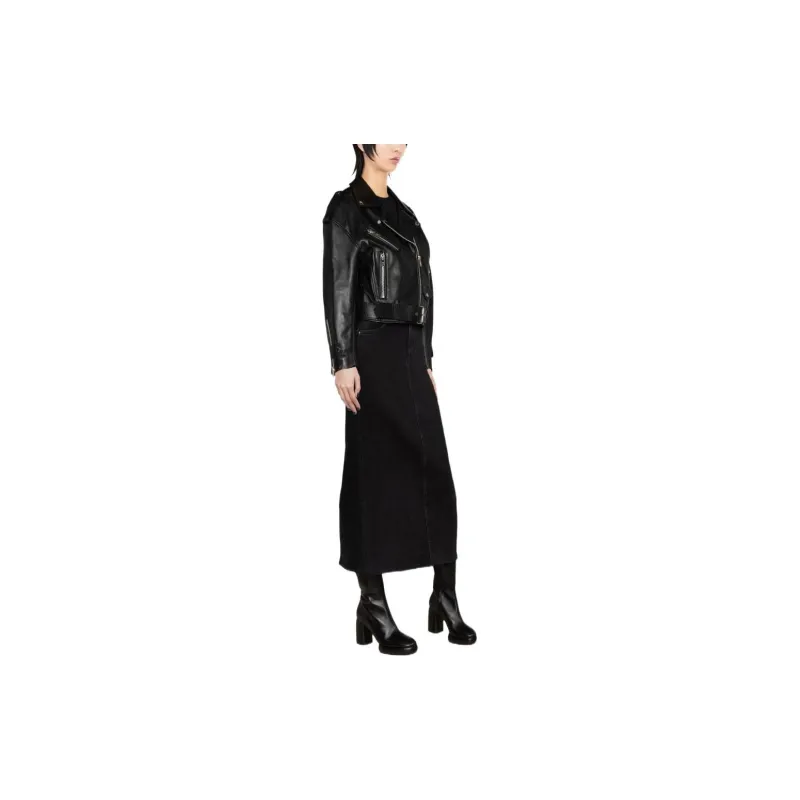 Maje Leather Jackets Women's Black-3