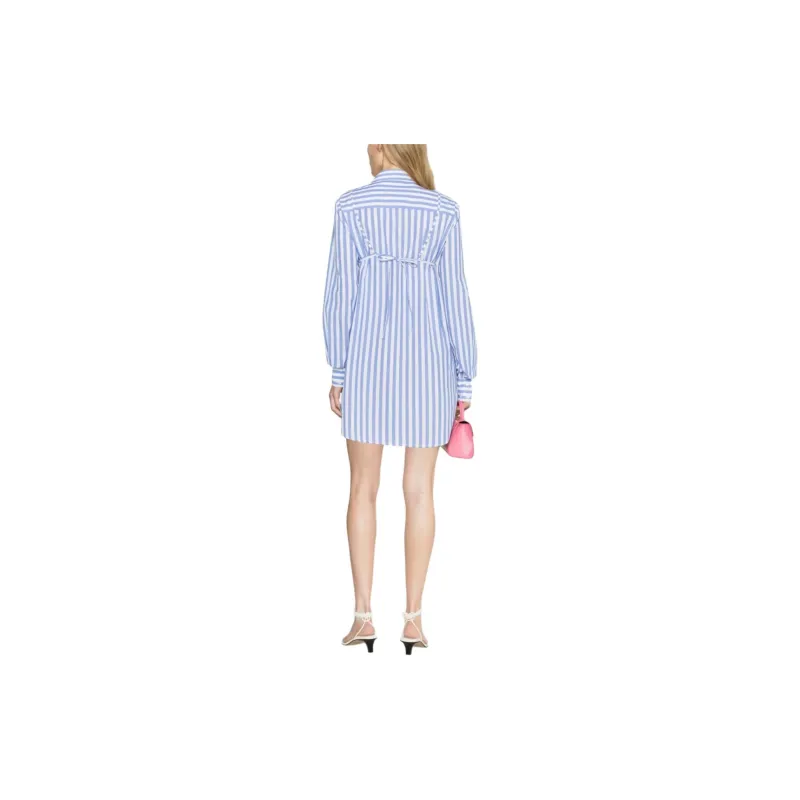 Staud Alita Layered Effect Striped Mini Dress-2