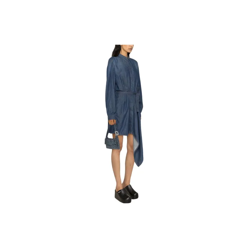 DIESEL Long-Sleeved Dresses Women's Blue-2