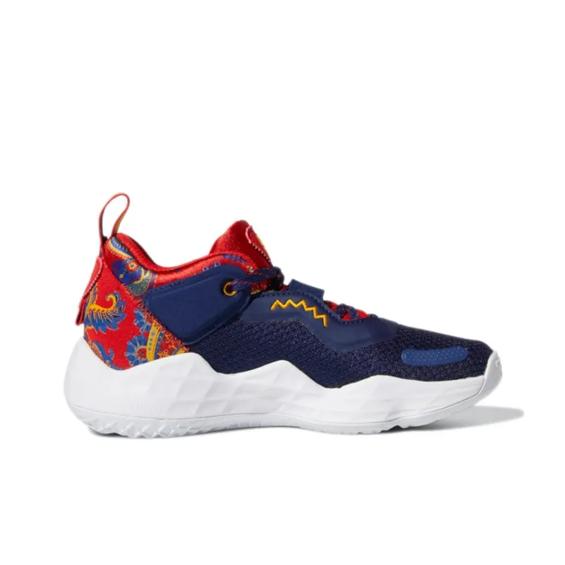 LEGO x Adidas D.O.N. Issue #3 J Anti-Slip Wear-Resistant Mid-Top Children's Basketball Shoes Blue Red Teenagers-1