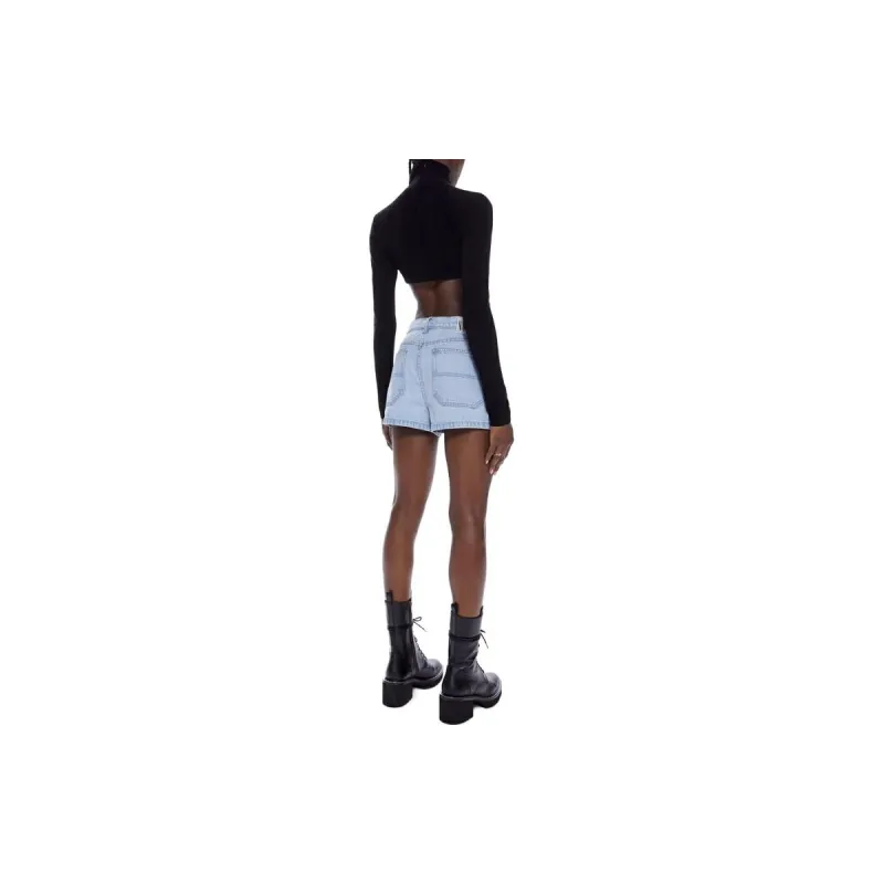 MOTHER Denim Shorts Women's Light Blue-2