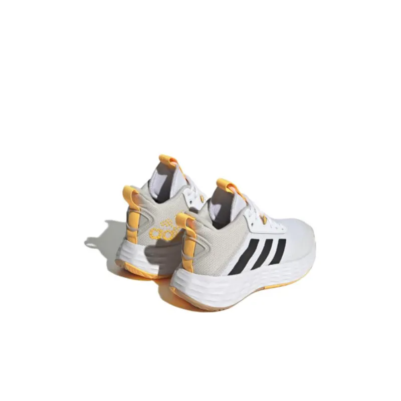 Adidas OwnTheGame 2.0 K Mid Top Children's Basketball Shoes White Black Yellow Kids'-3